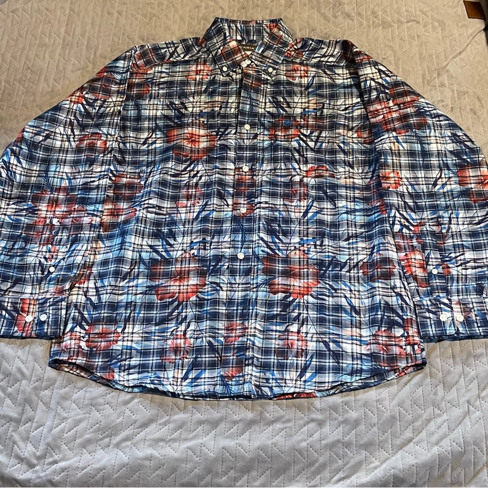 Ariat‎ floral button down shirt mens medium NWOT